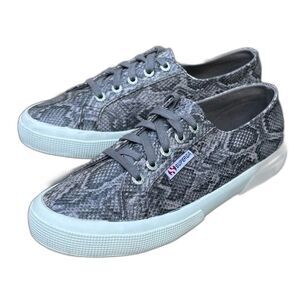 Superga Gray Snakeskin Print Sneaker Womens Size 37 / 6.5 Gray